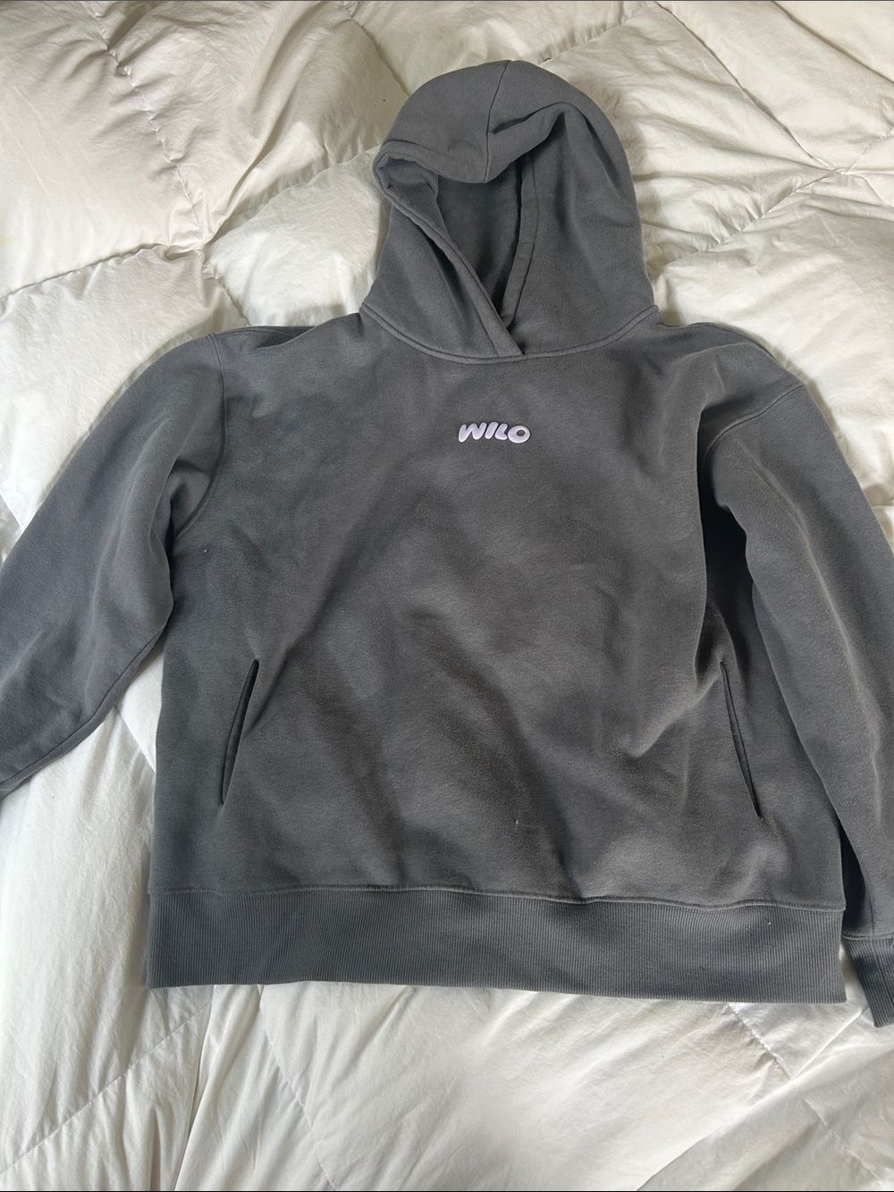 WILO Women's Gray Hooded Pullover Sweatshirt - Cozy Everyday Hoodie